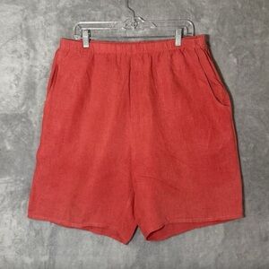 Flax Women's Vibrant Red Linen Bermudas